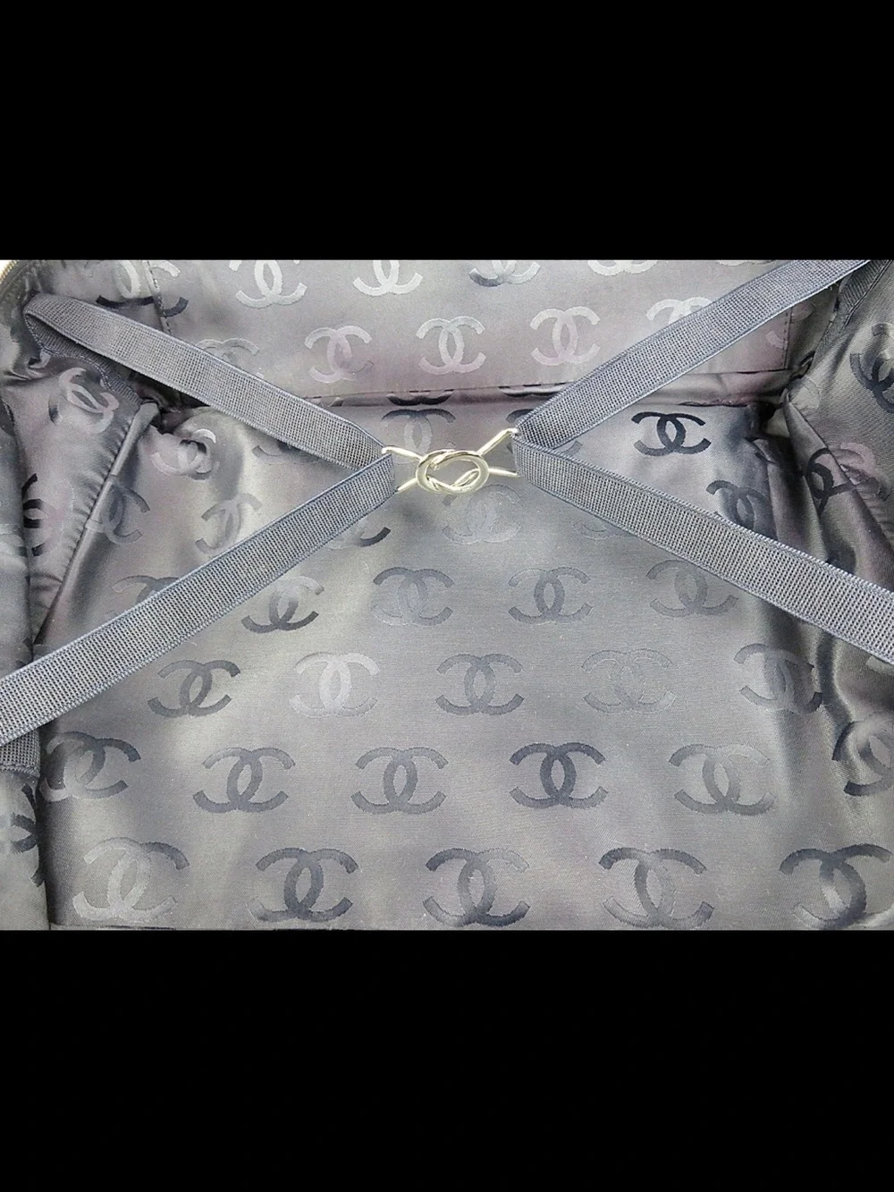CHANEL Navy and Cream Logo Travel Tote